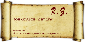 Roskovics Zerind névjegykártya